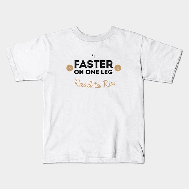 Faster On One Leg - White Kids T-Shirt by rodneycowled